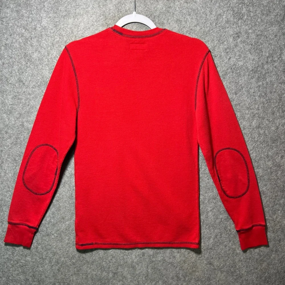Polo‎ Ralph Lauren Mens Red Waffle Knit Thermal American Flag Sleep Shirt Small